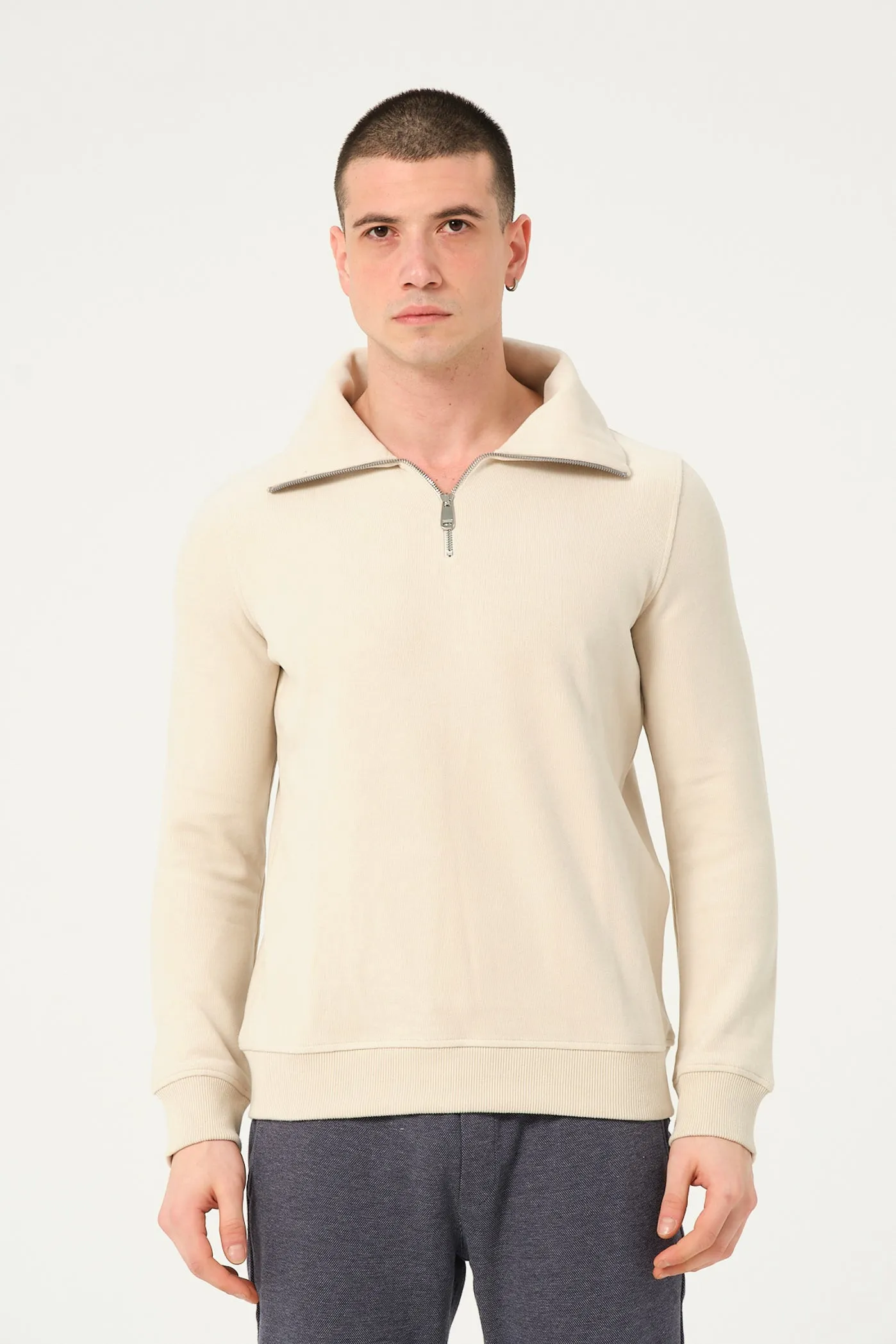 Cotton Man Sweater Beige