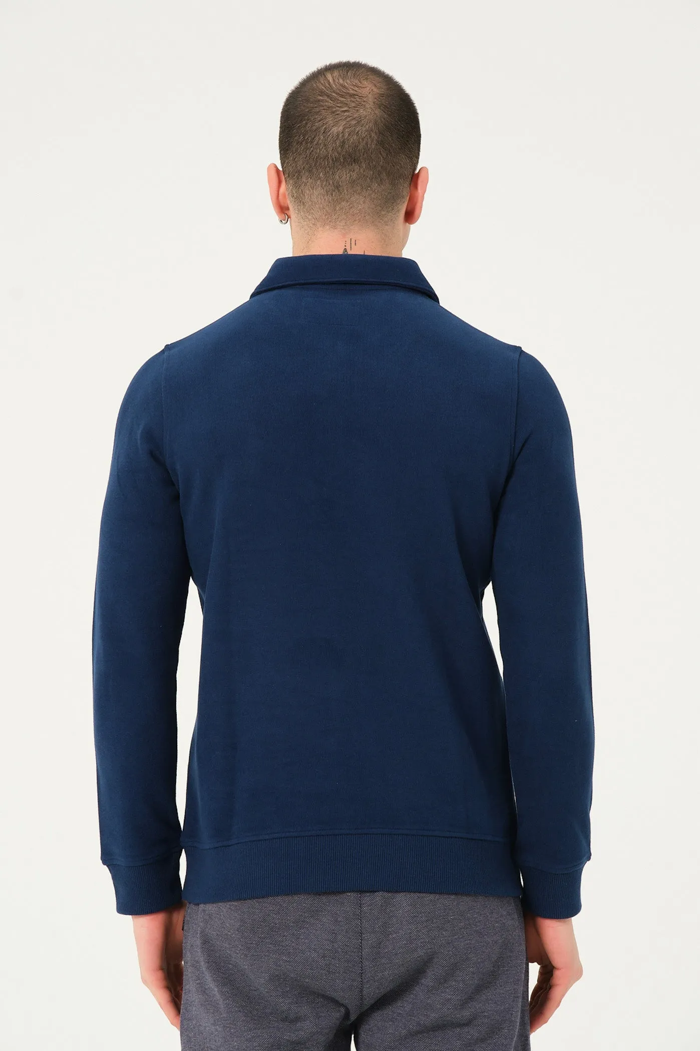 Cotton Man Sweater Blue