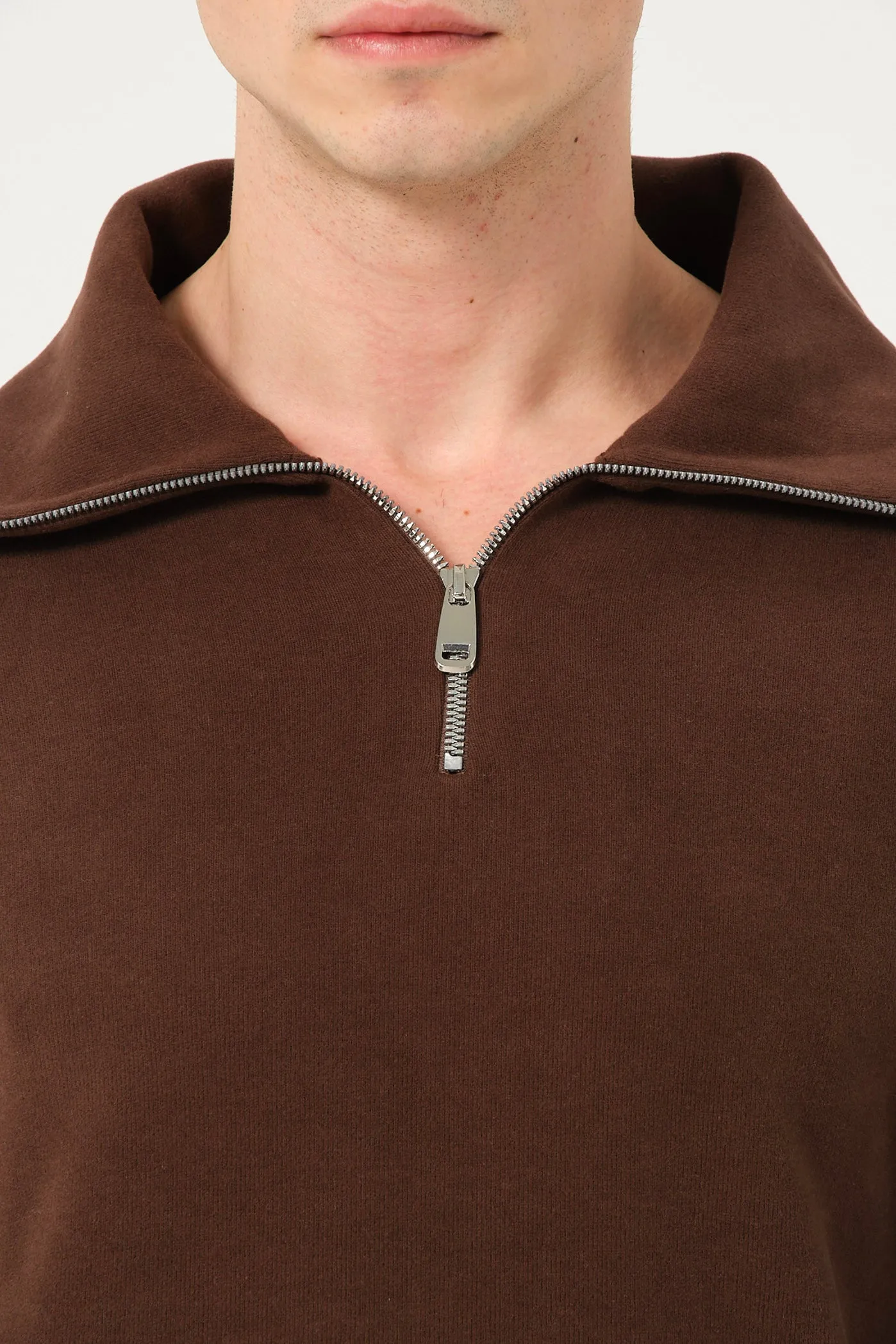 Cotton Man Sweater Brown