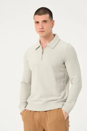 Cotton Man Sweater Light Grey