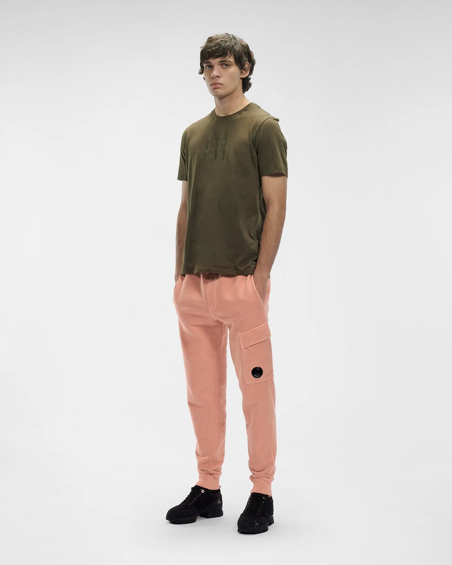 C.P. Company Pantalon rose Brushed & Emerized Diagonal Fleece