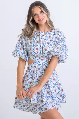 Daisy Poplin Cut-Out Dress