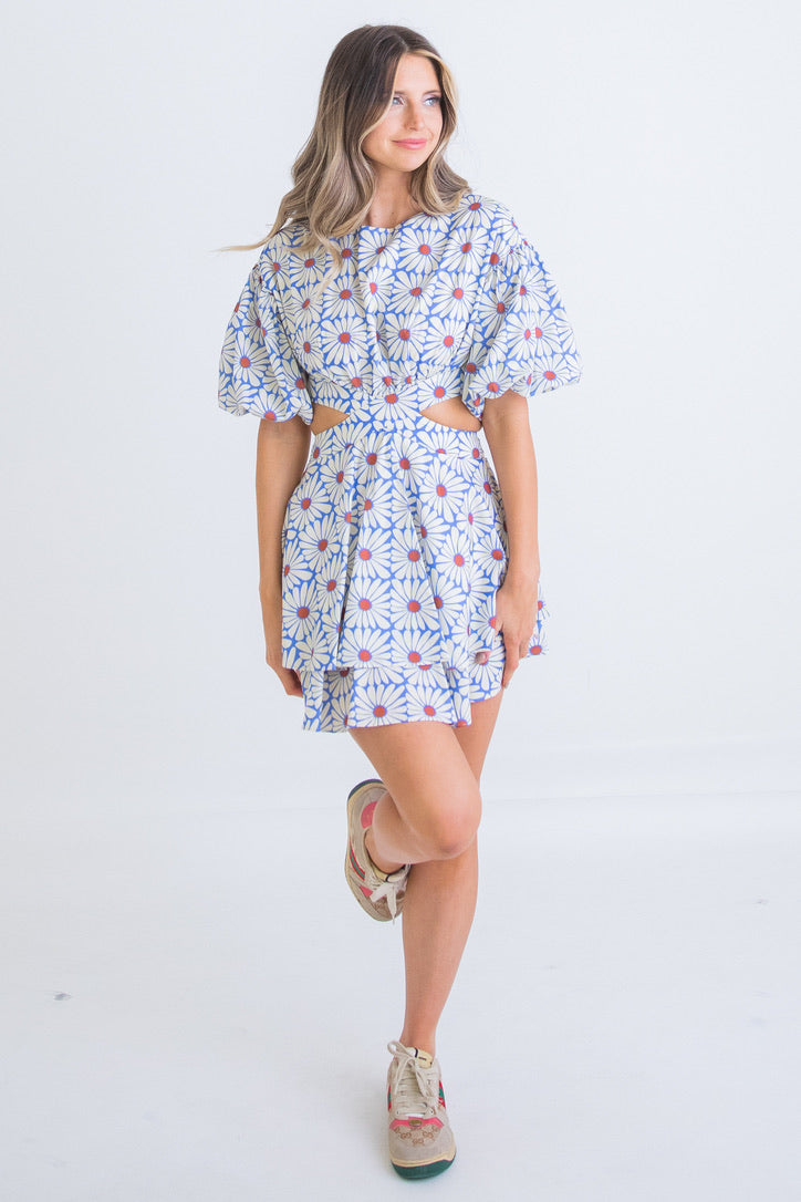 Daisy Poplin Cut-Out Dress