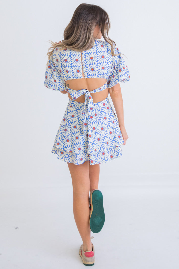 Daisy Poplin Cut-Out Dress