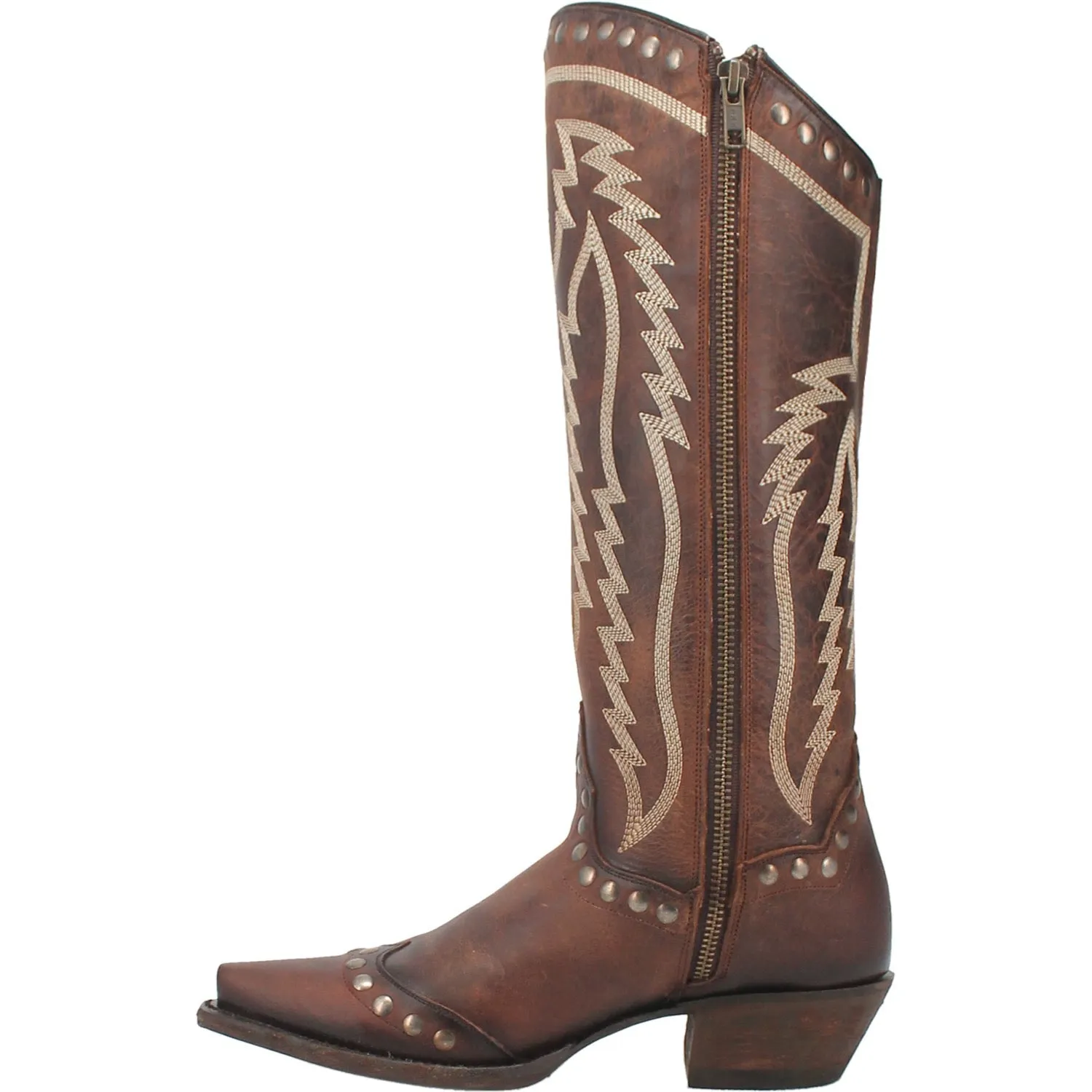 Dan Post Womens Sadi Brown Leather Cowboy Boots