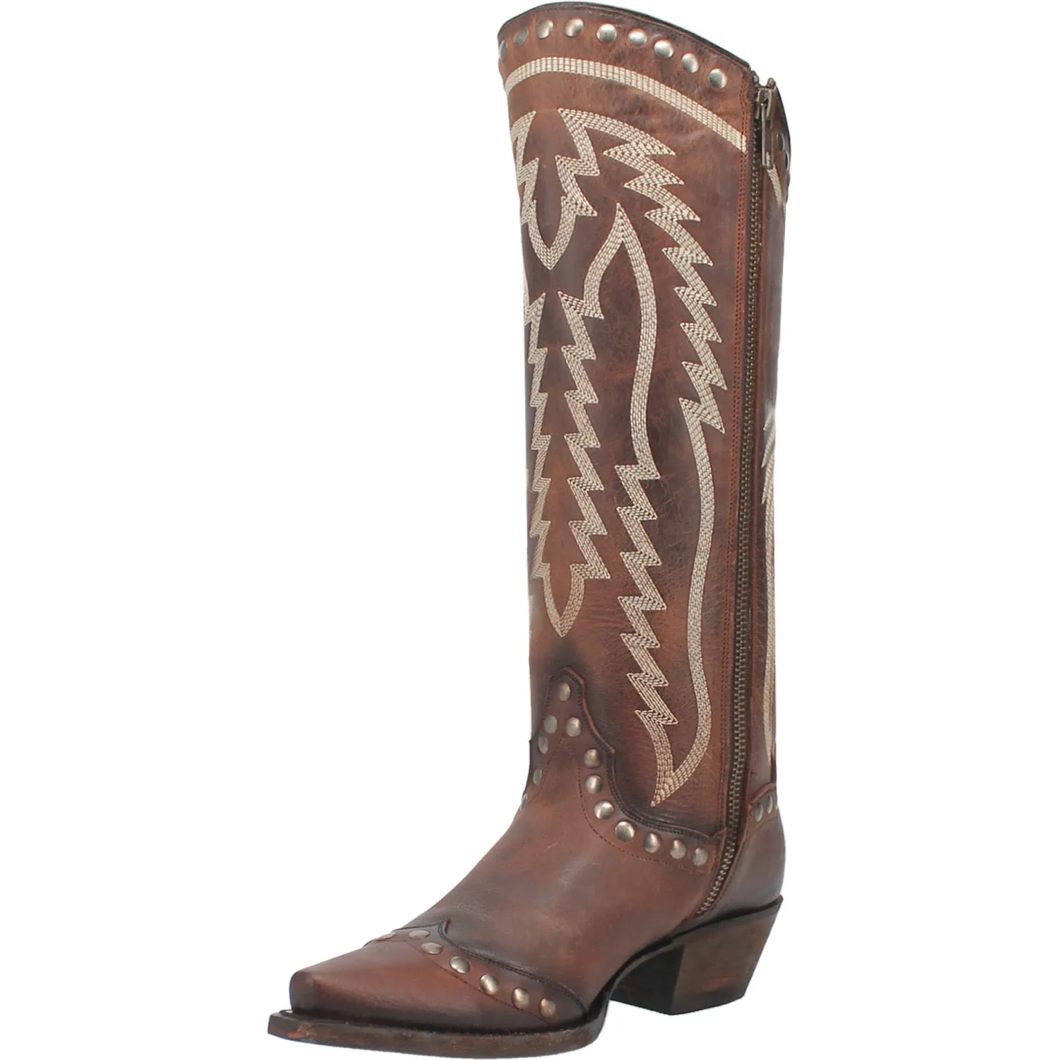 Dan Post Womens Sadi Brown Leather Cowboy Boots