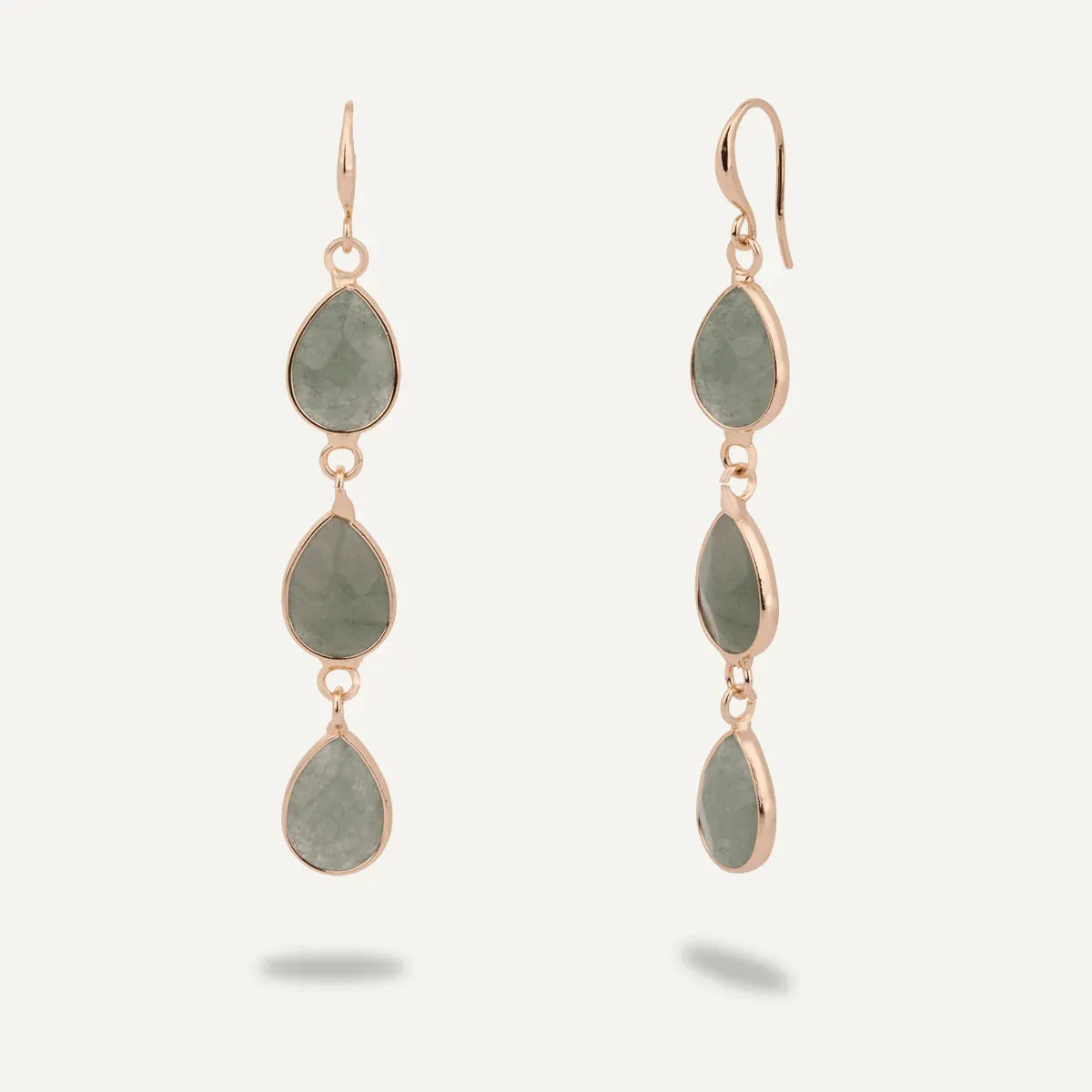 DE1050C - Chrysopras Drop Earrings - D&X London