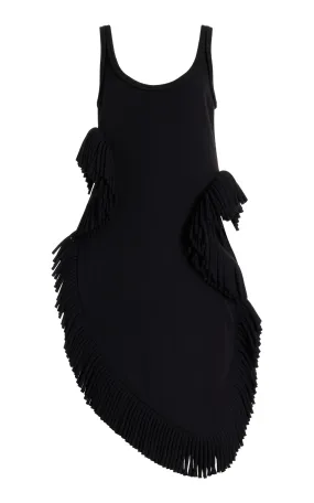 Diotima Scatter Fringed Cutout Wool Midi Dress