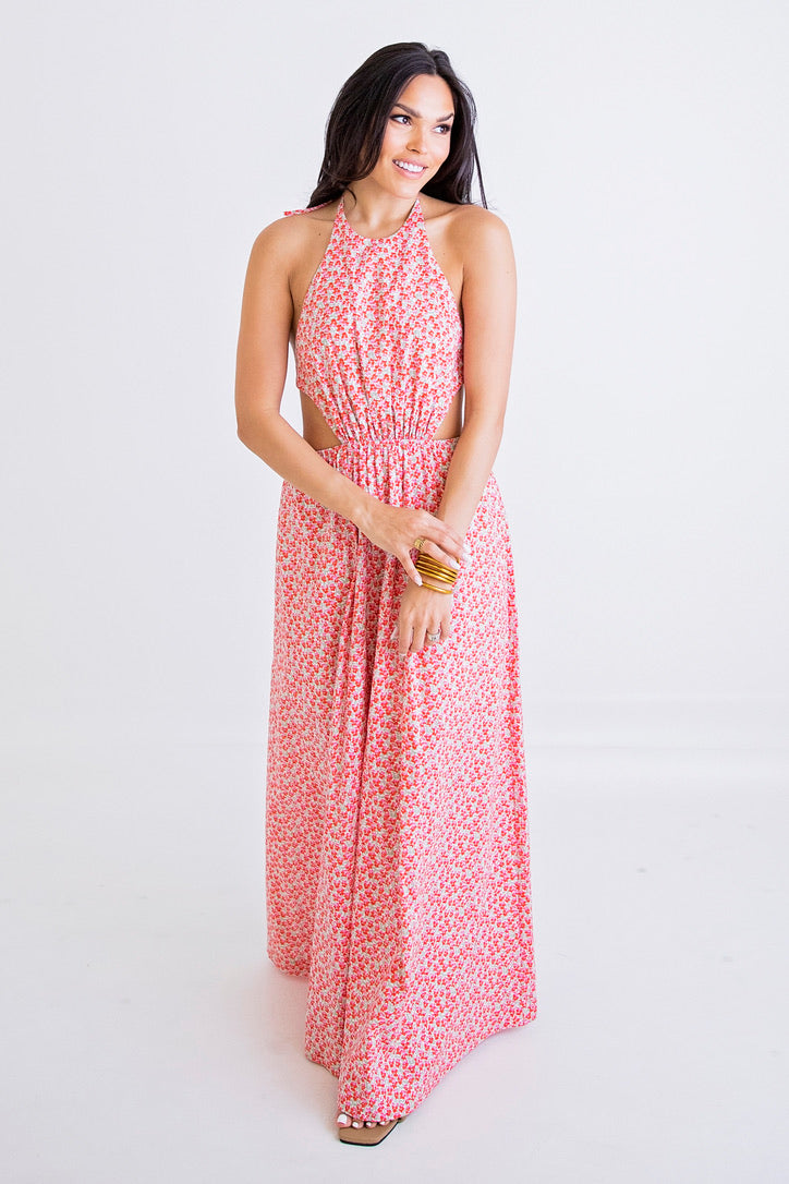 Ditzy Floral Cut-Out Maxi Dress