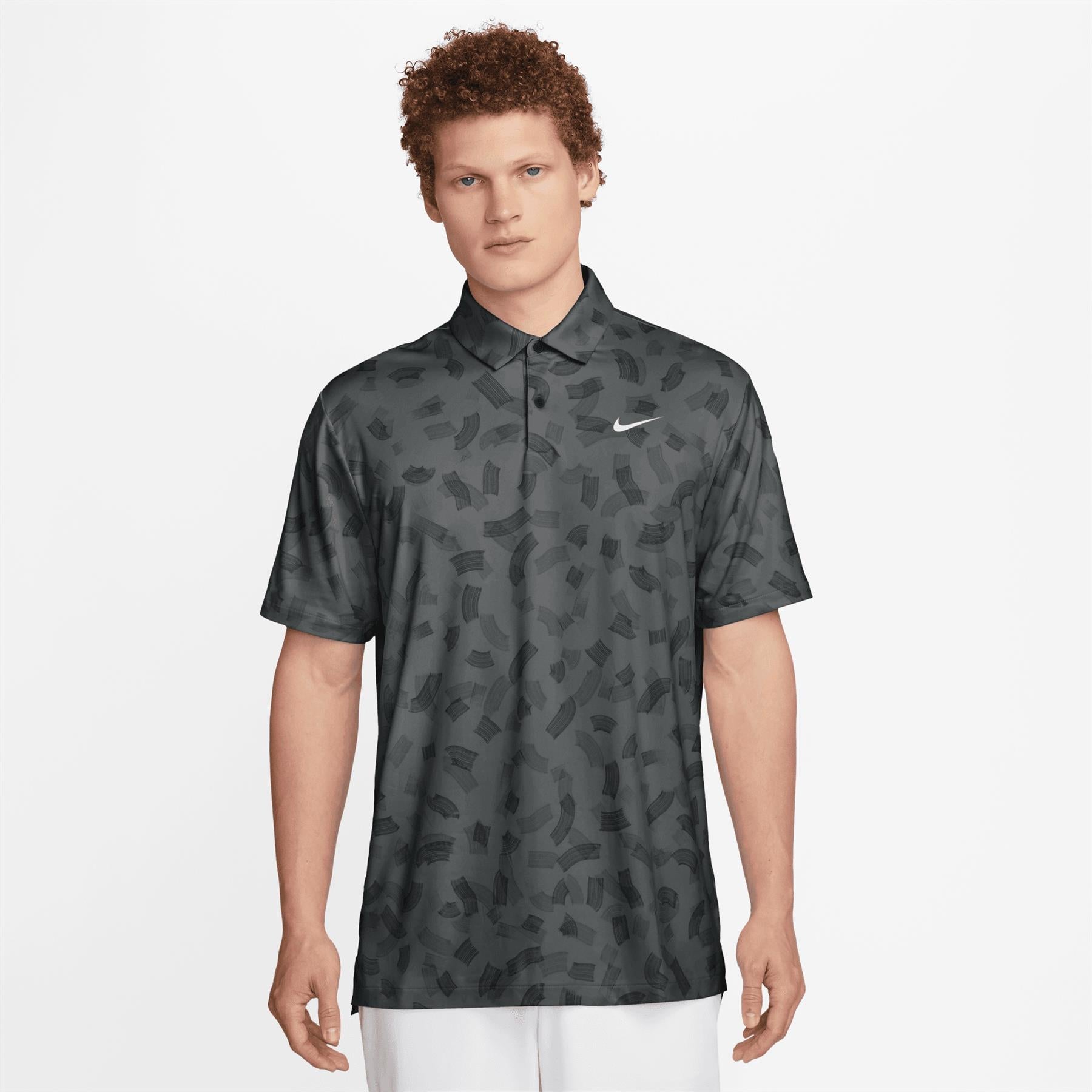 Dri-FIT Tour Micro Print Polo Smoke Grey - SU24