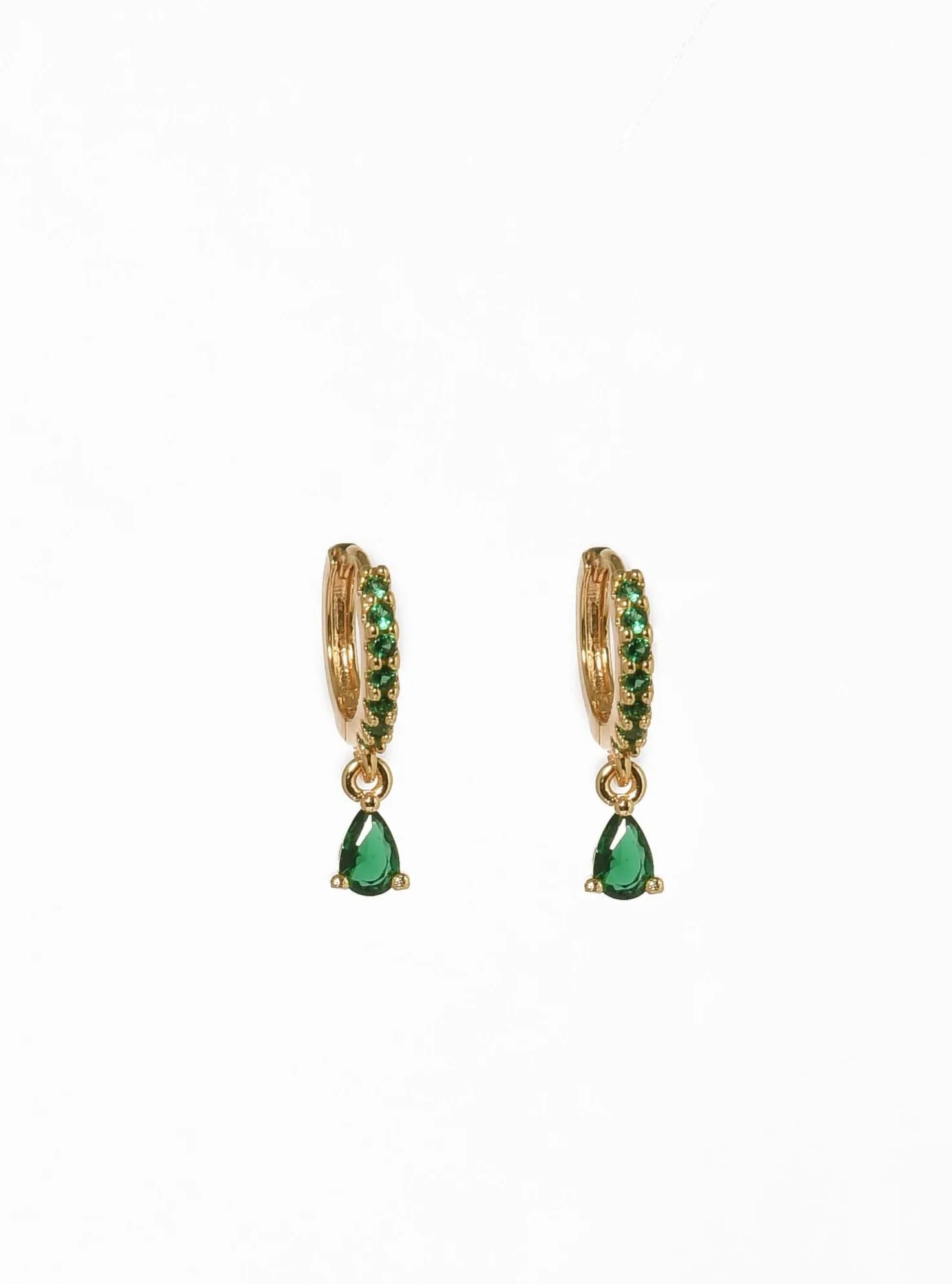 Emerald Zirconia Dangle Earrings