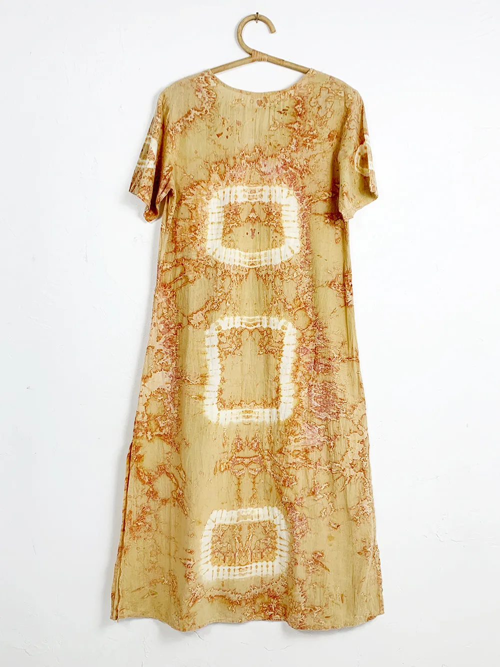 Essence Tan Tie Dye Cotton Maxi Dress