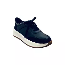 F-Mode Black Leather/Suede Sneaker