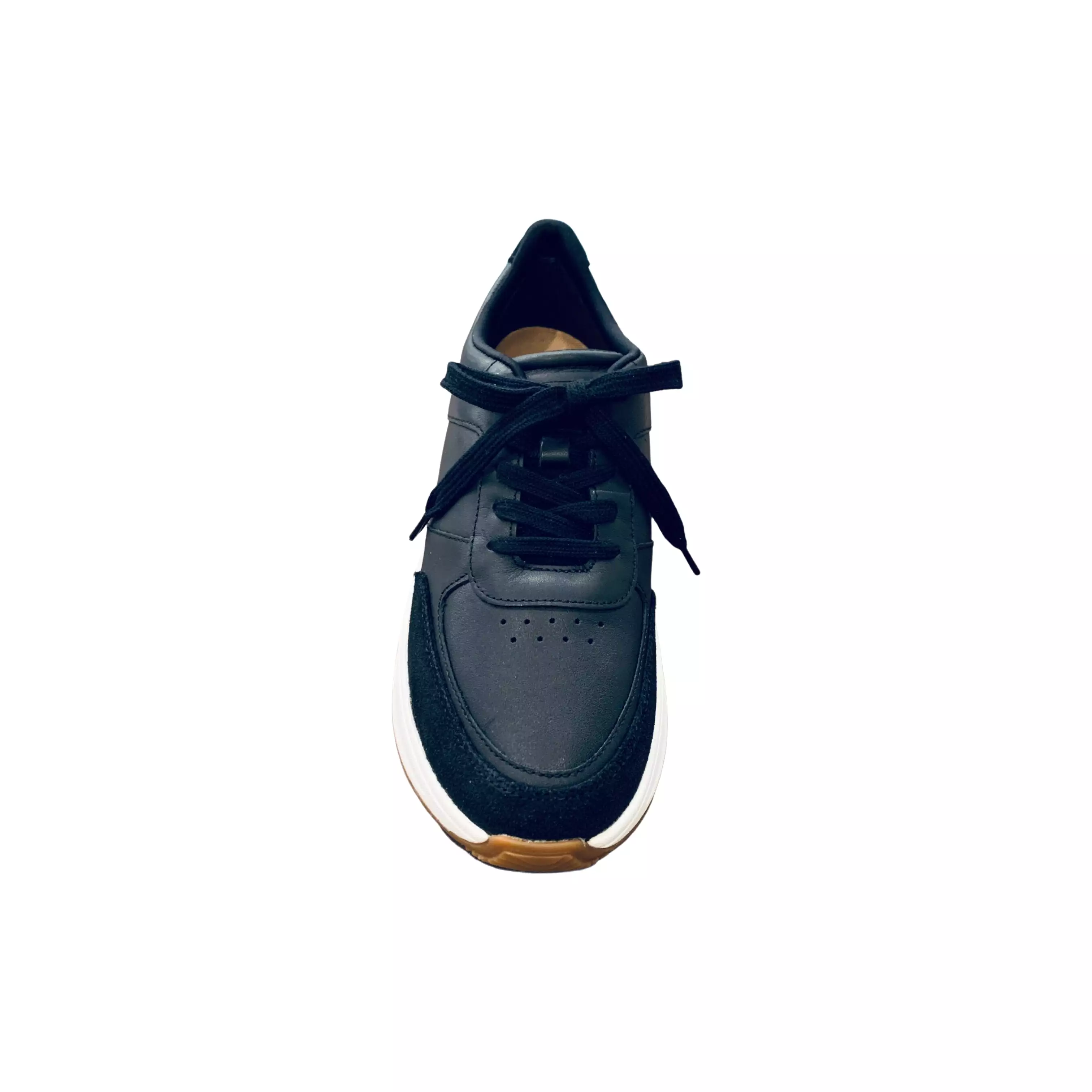 F-Mode Black Leather/Suede Sneaker