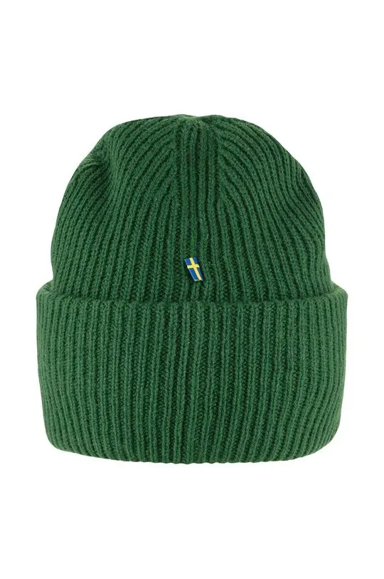 Fjallraven wool beanie 1969 Logo green color F78142.678