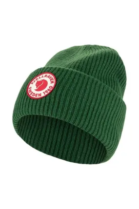 Fjallraven wool beanie 1969 Logo green color F78142.678