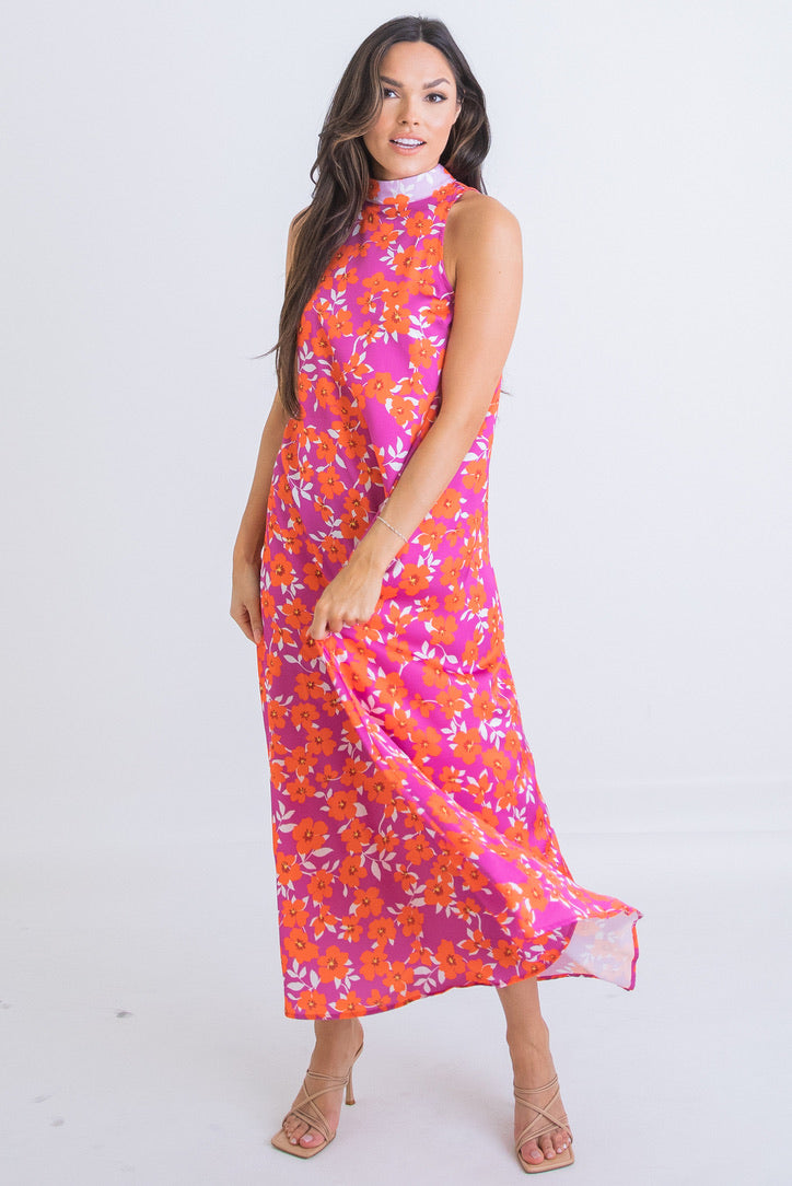 Floral Halter Maxi Dress