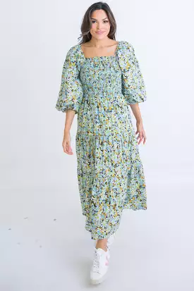 Floral Tie Back Maxi Dress