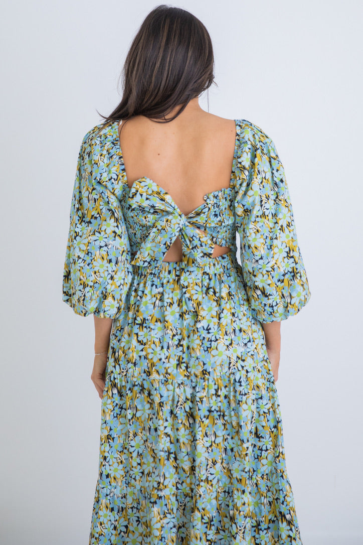 Floral Tie Back Maxi Dress