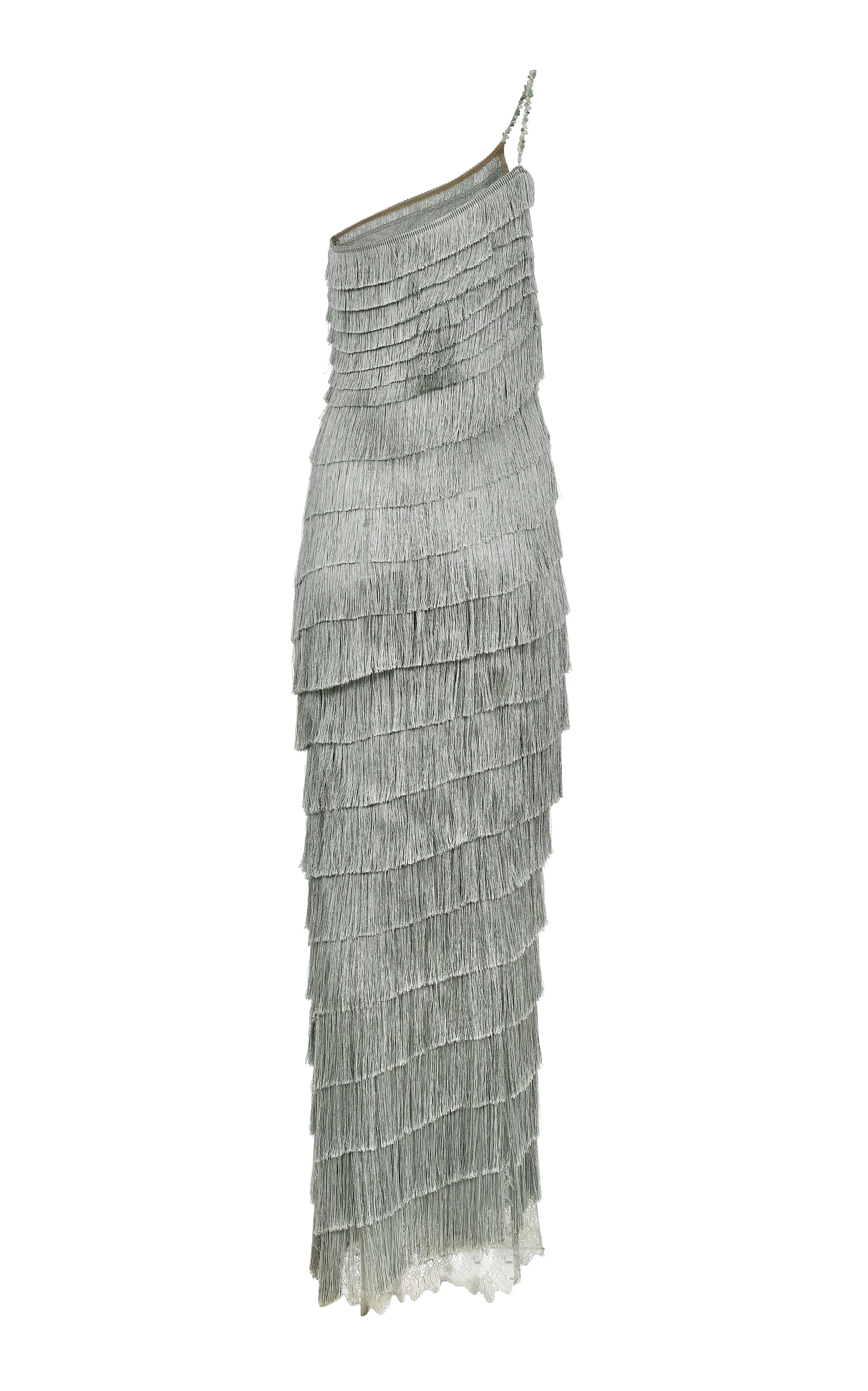 Francesca Miranda Isidora Fringed Silk-Blend Maxi Dress