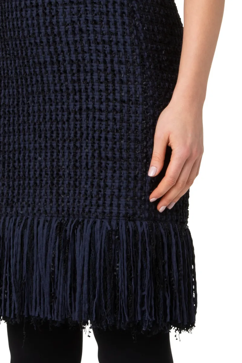 Fringed Tweed Dress