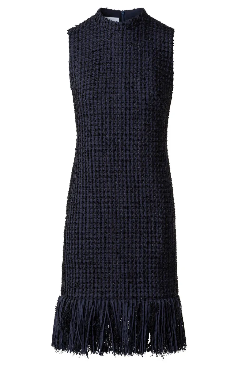 Fringed Tweed Dress