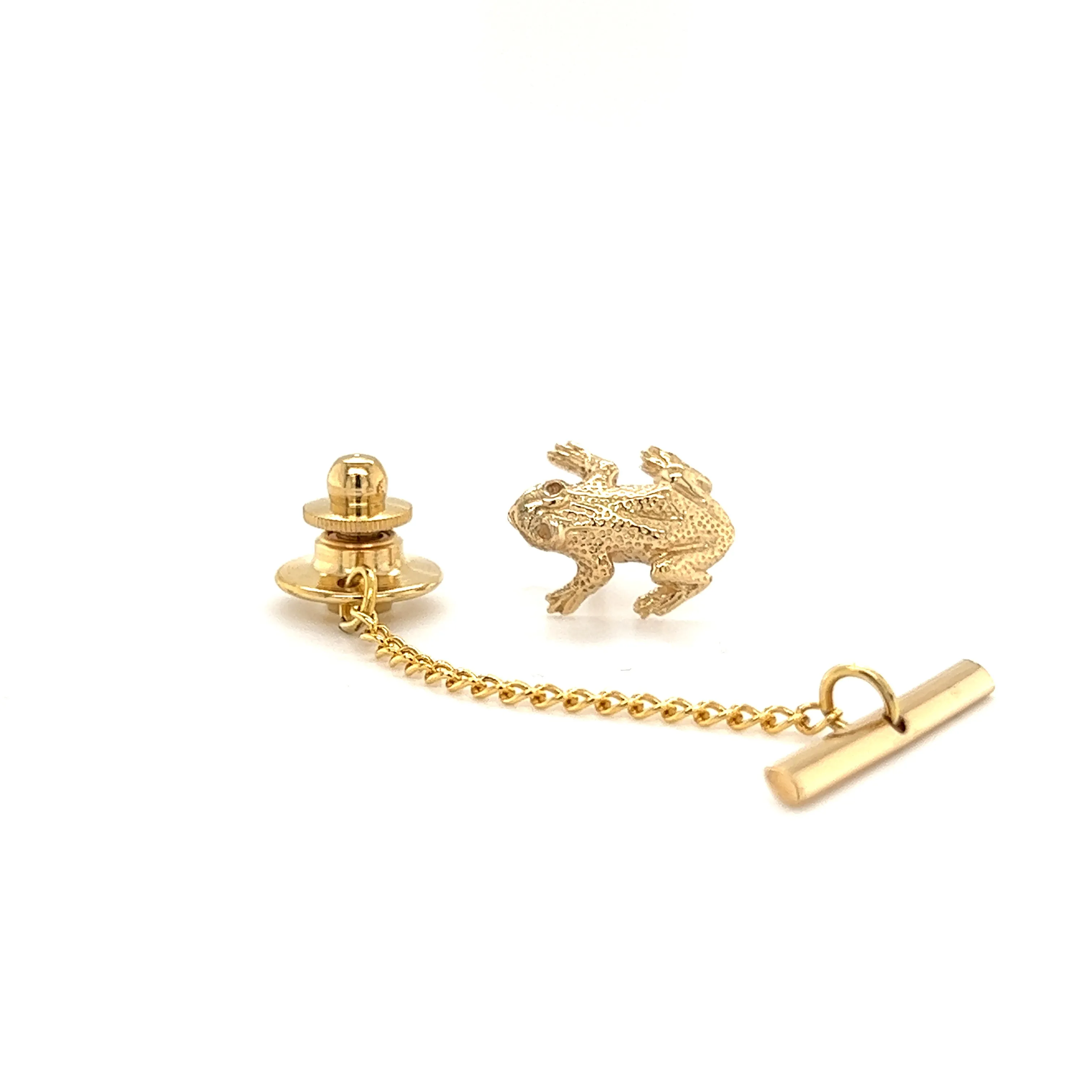 Frog Pin Tie Tack in 14K Yellow Gold