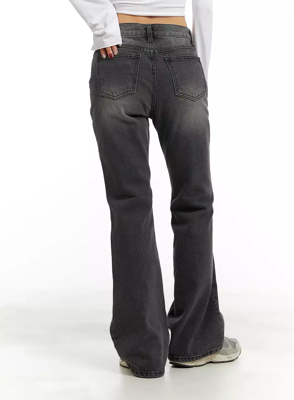 Front Seam Slim Bootcut Jeans CA415