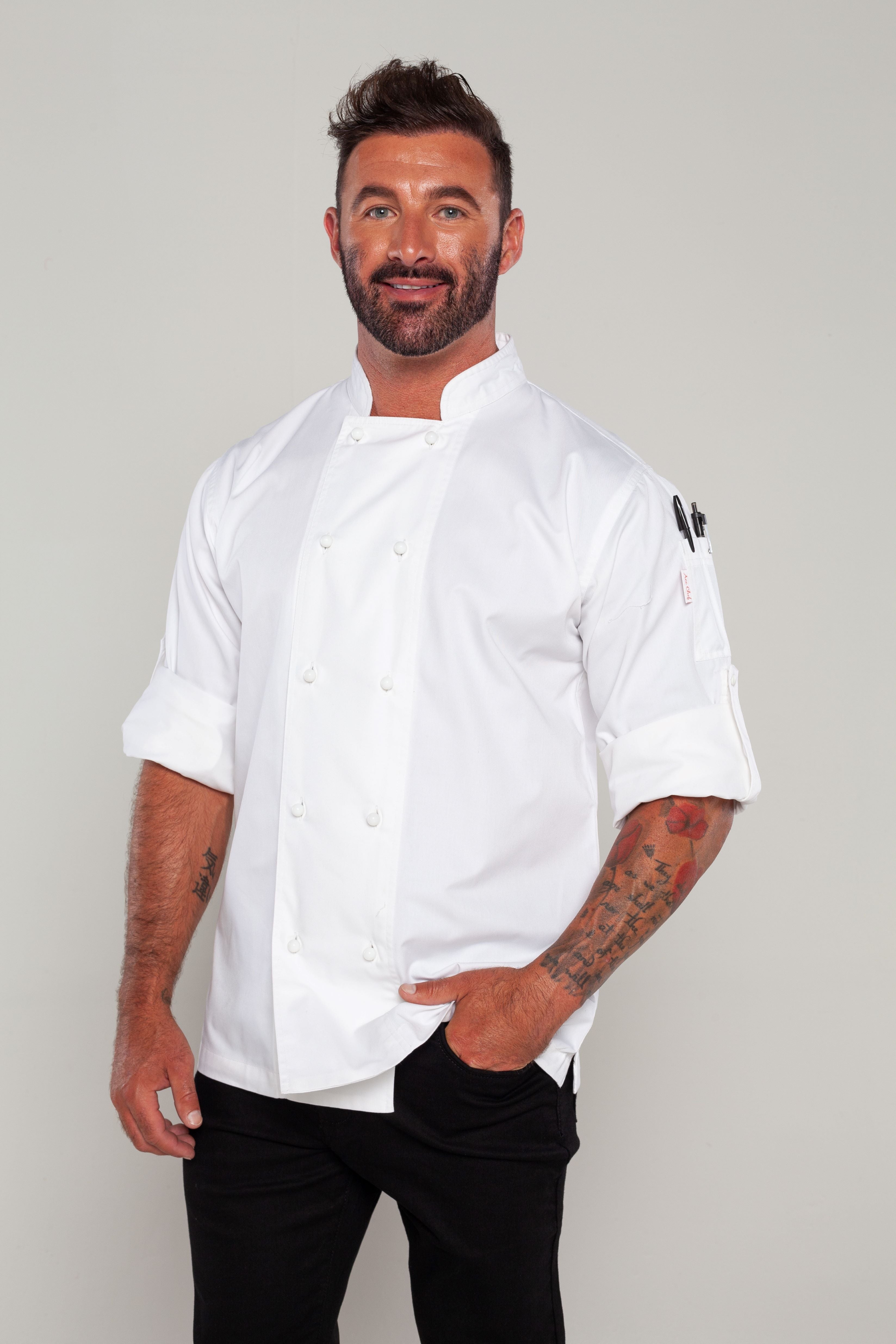 Generic White Chef jackets Long sleeve