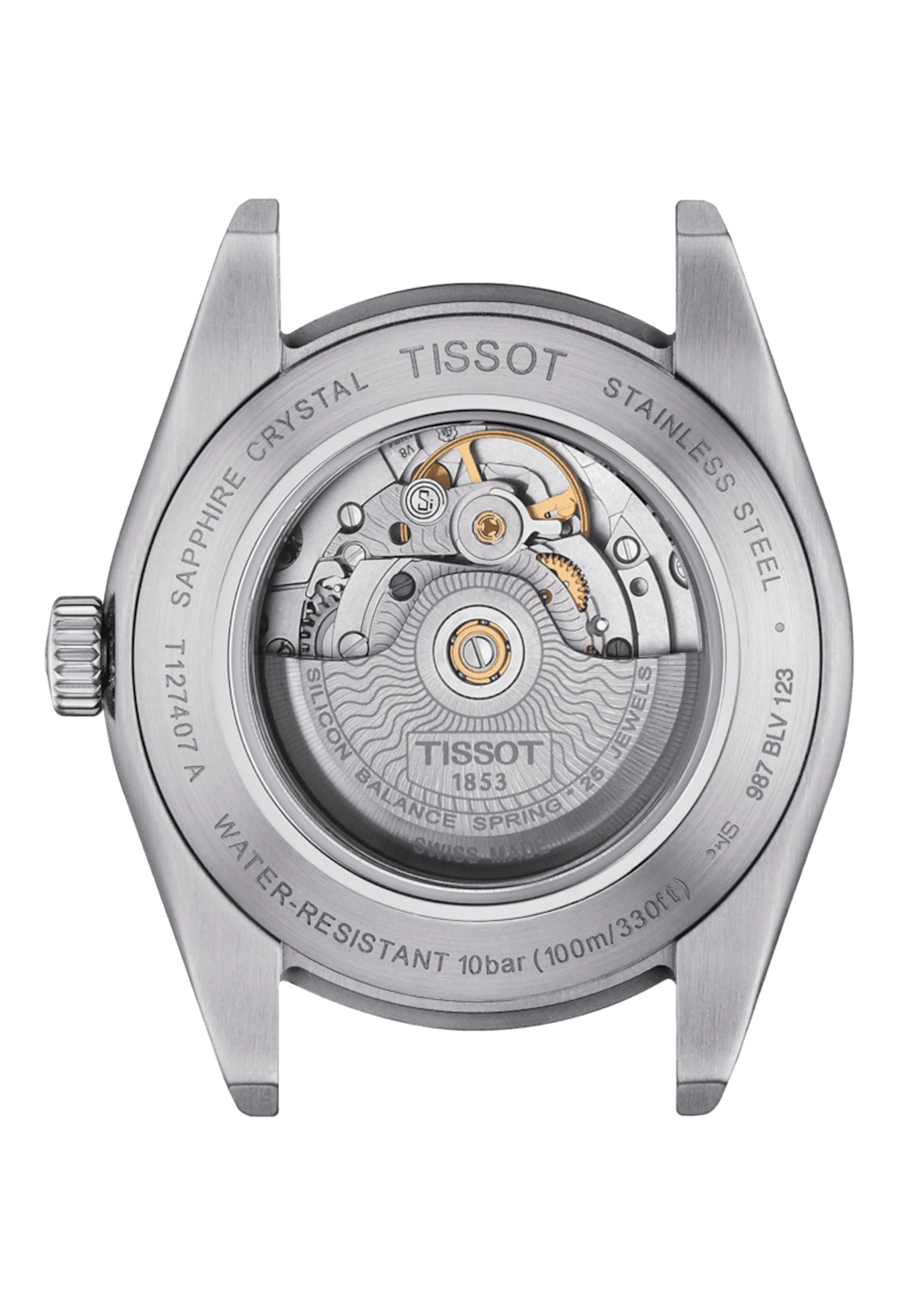 Gents Tissot Gentleman Powermatic 80 Silicium Bracelet Watch Stainless Steel