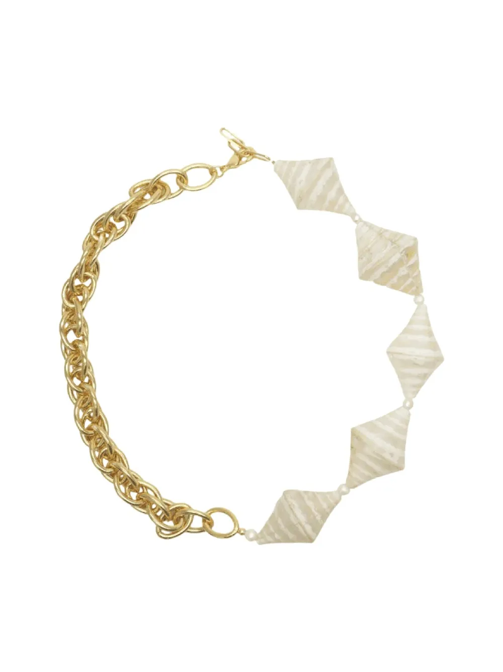 Gisel B Lexie Choker White & Gold