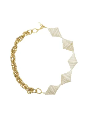 Gisel B Lexie Choker White & Gold