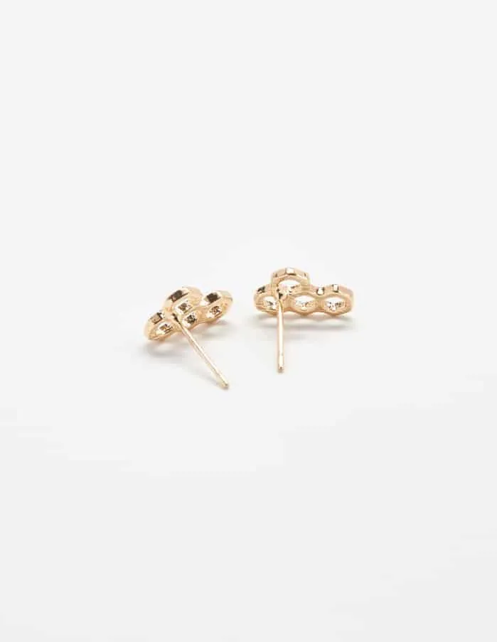 Gold Honeycomb Stud Earrings