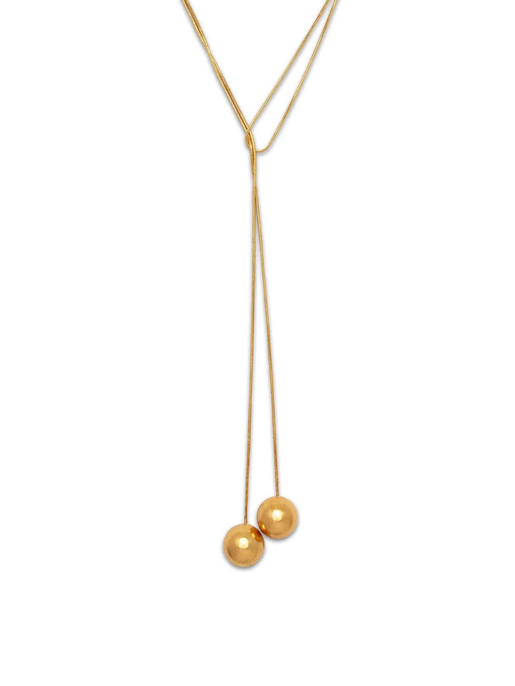 Gold Orbita Lariat Necklace