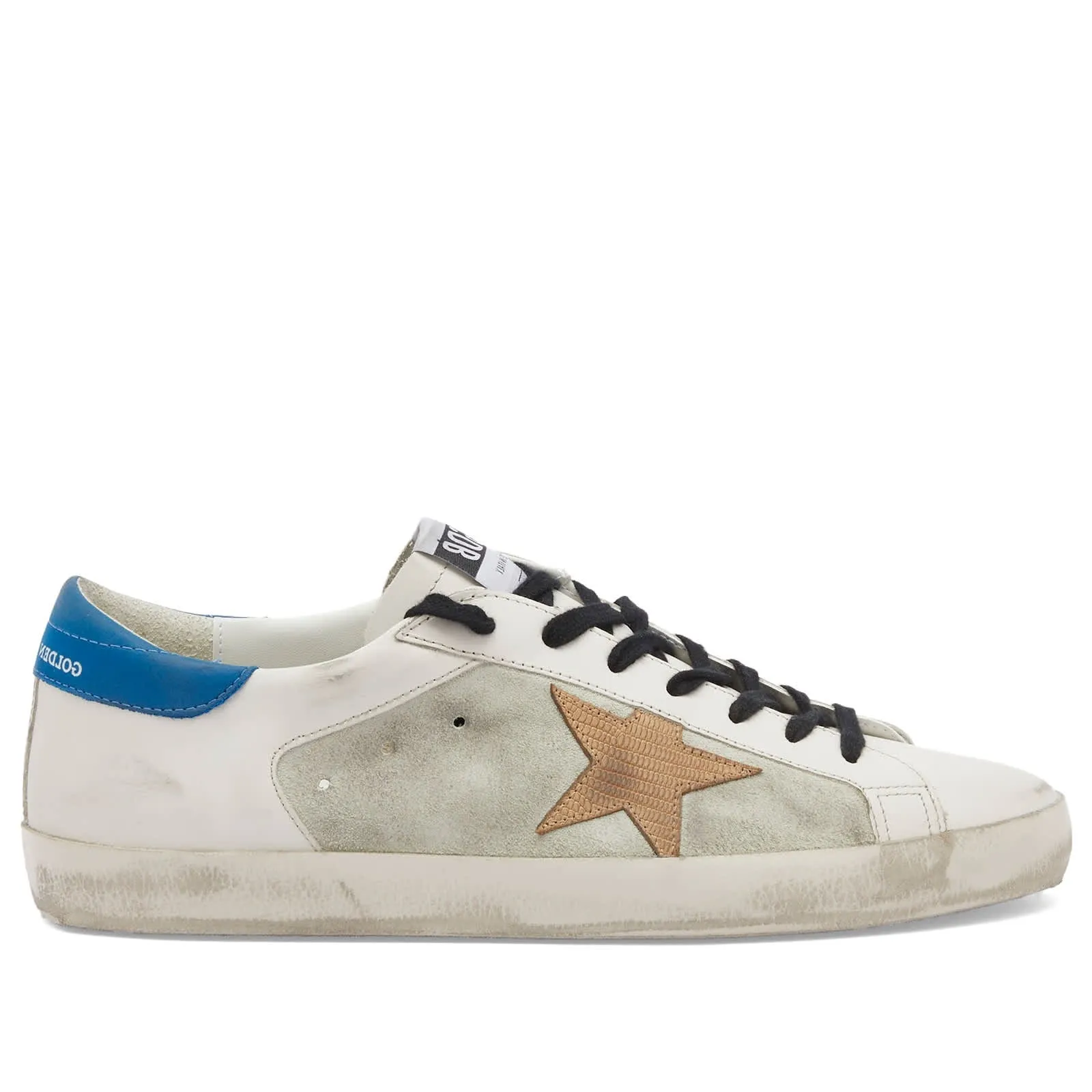 GOLDEN GOOSE Super-Star homme avec étoile en daim et contrefort bleu