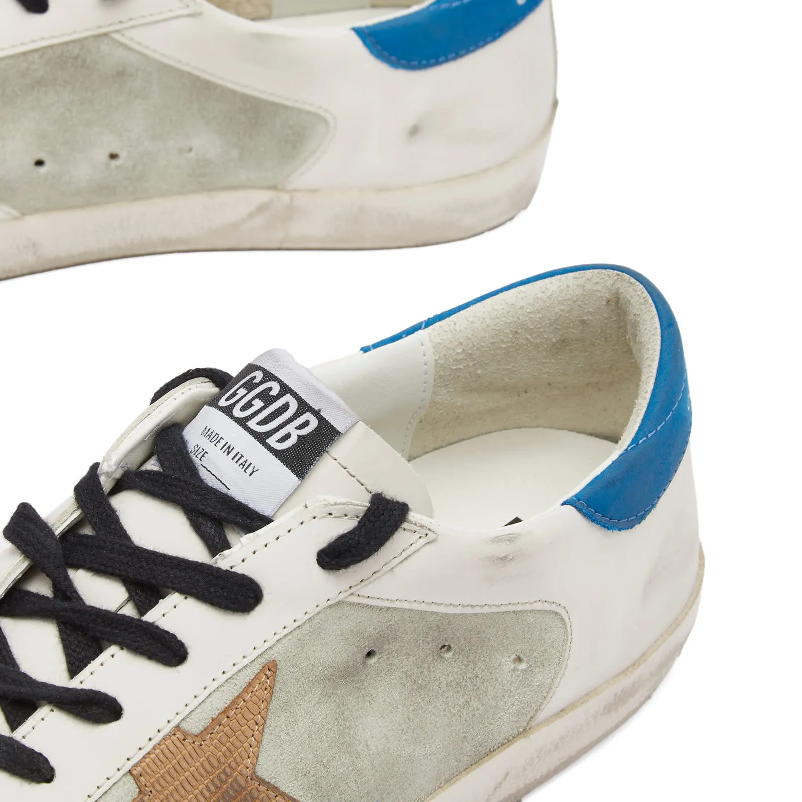 GOLDEN GOOSE Super-Star homme avec étoile en daim et contrefort bleu