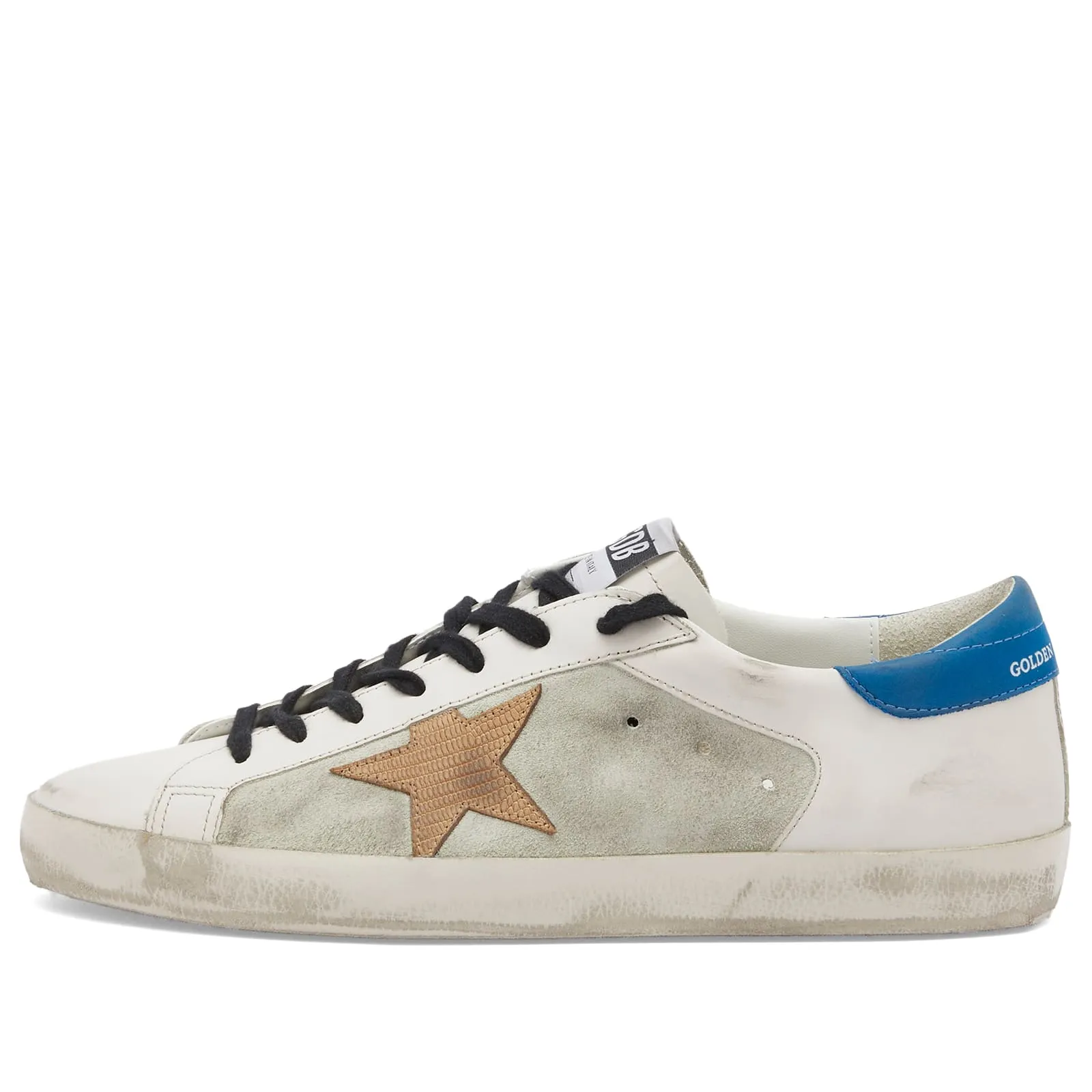 GOLDEN GOOSE Super-Star homme avec étoile en daim et contrefort bleu