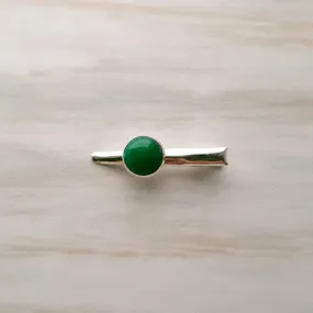 Green Jade Gemstone Hair Clip