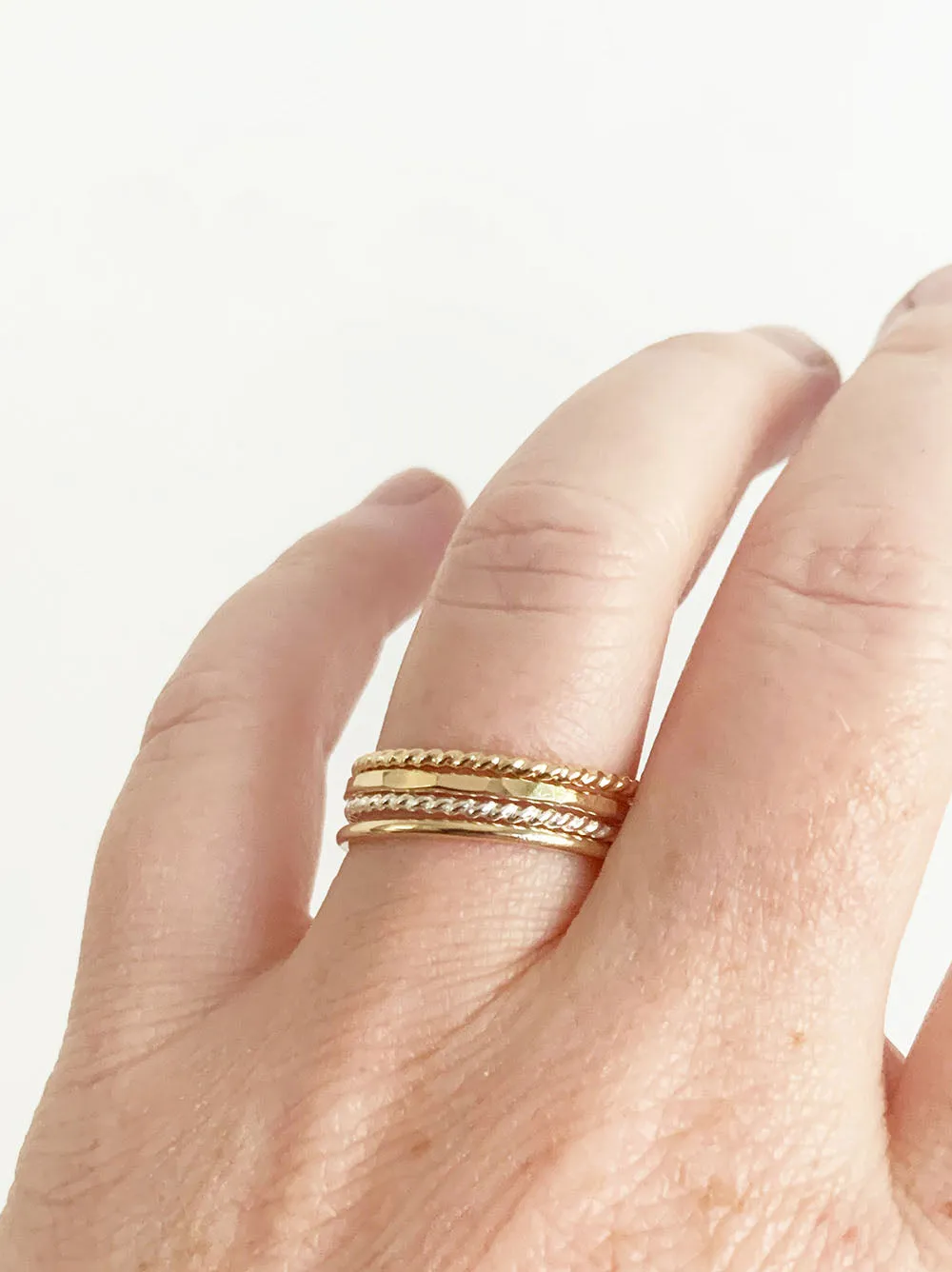 Hammered Gold-Fill Stacking Ring