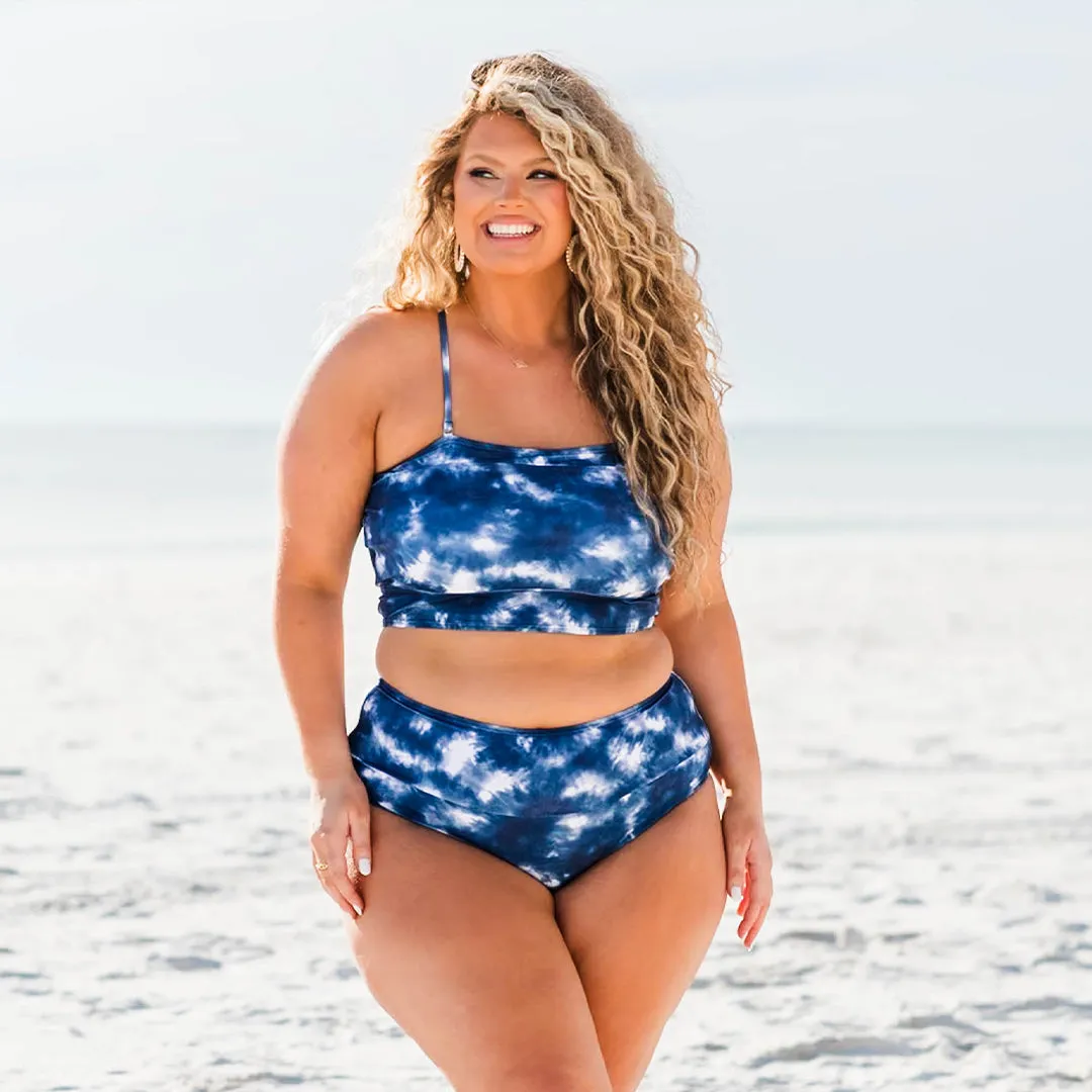 Hidden Islands Swim Bottom, Tie Dye-Blue