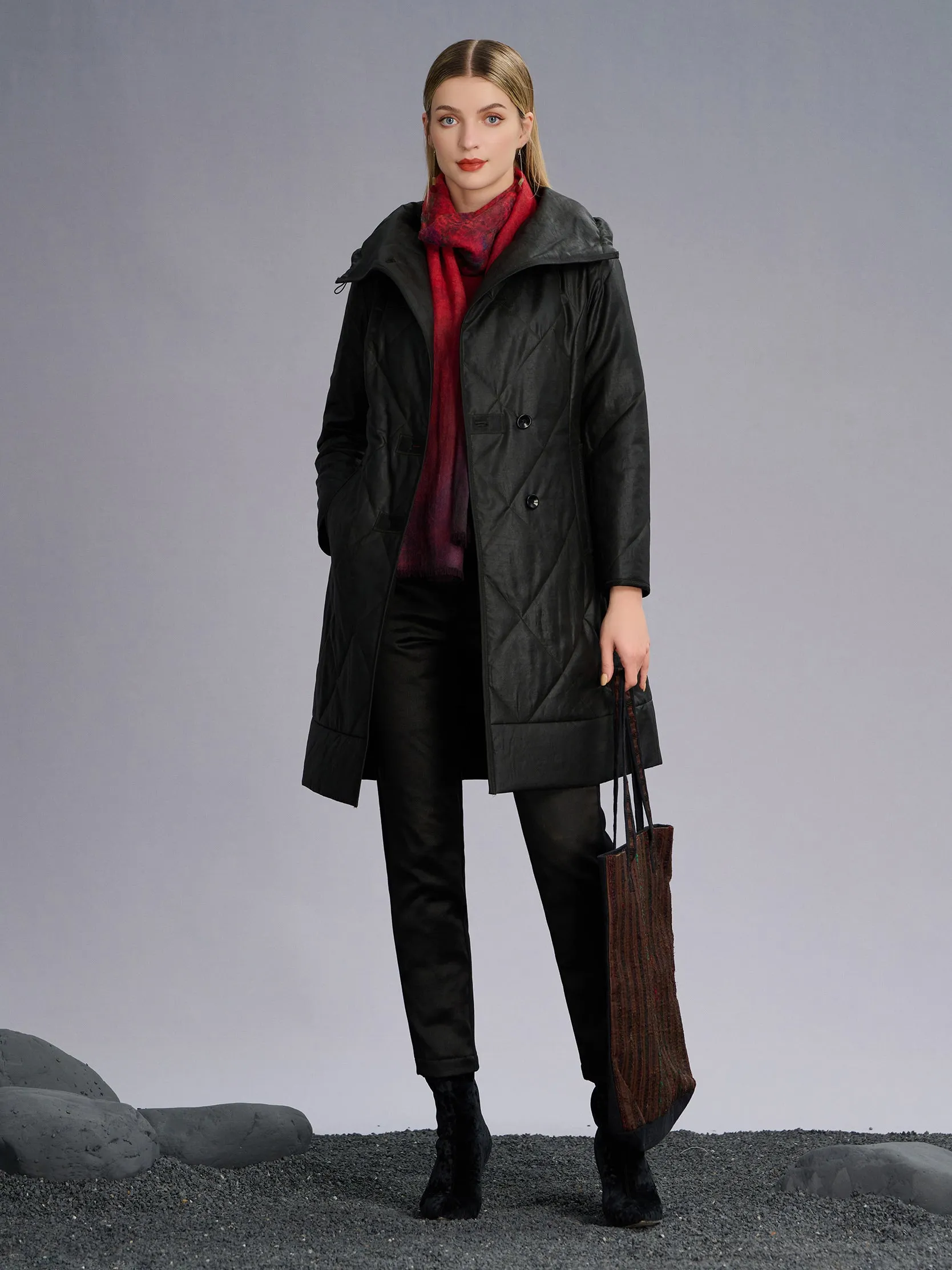 High collar PUFFER COAT