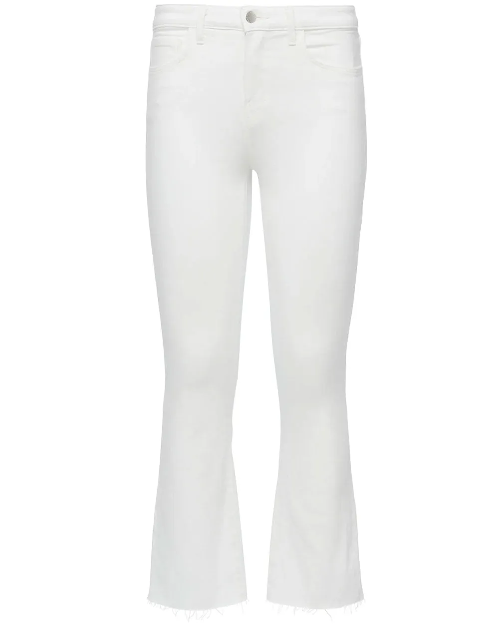 High Rise Kendra Crop Flare Jean in Blanc