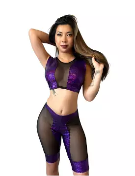 Holographic Rave Capri Style Pants Set