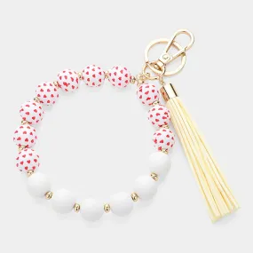 iLLASPARKZ Heart Patterned Beaded Tassel Keychain / Bracelet