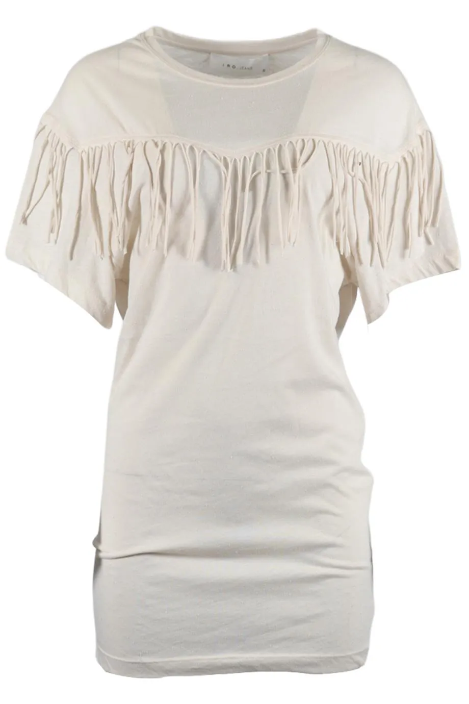 IRO JEANS FRINGED COTT BLEND MINI DRESS SMALL