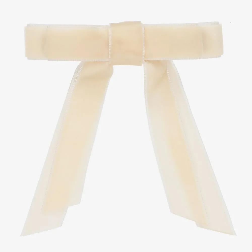 Ivory Bow Hair Clip (10cm)