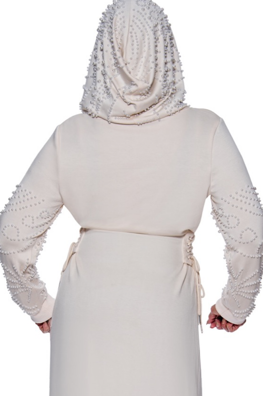 Ivory Pearl Hoodie Dress