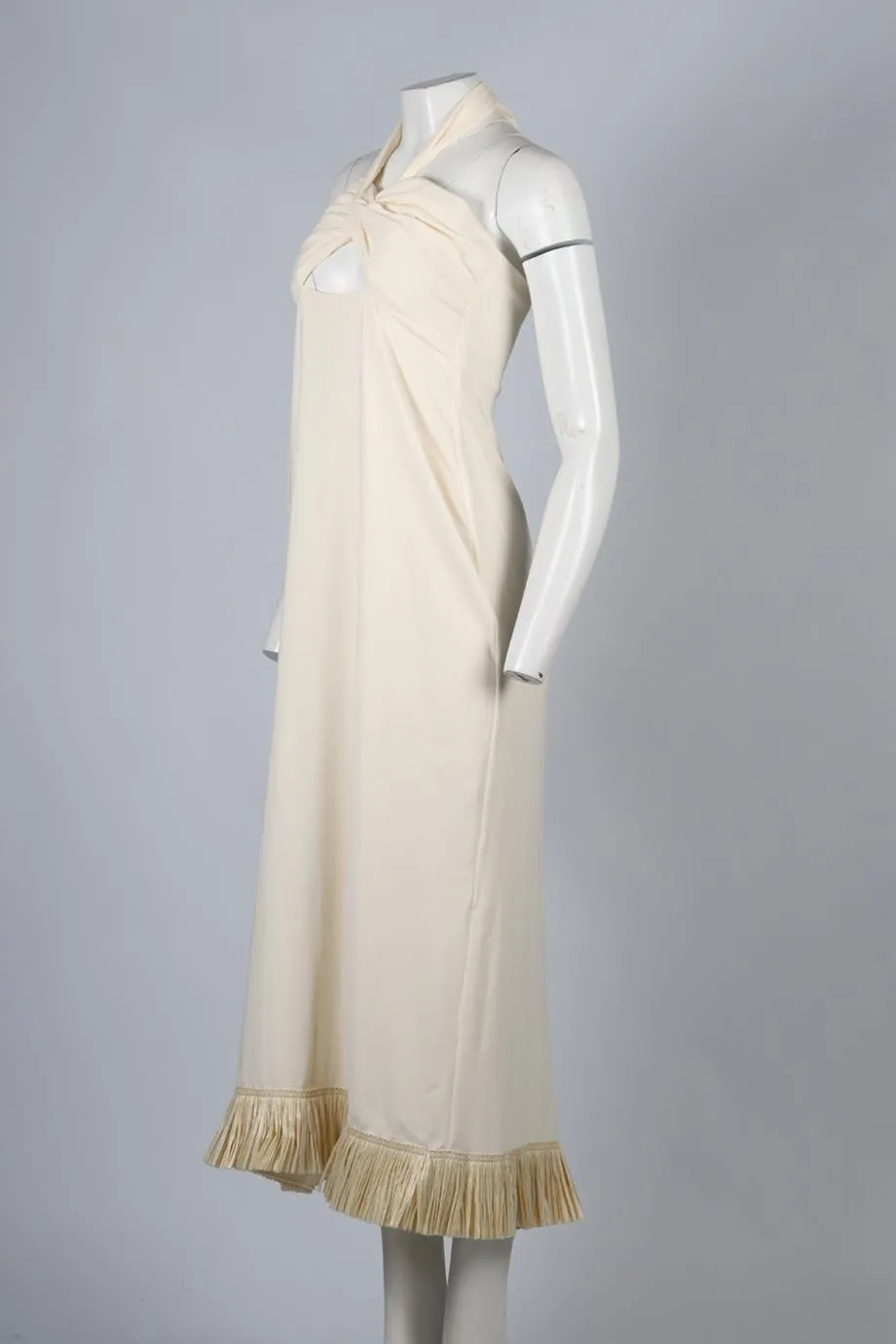 JOHANNA ORTIZ FRINGED CREPE MAXI DRESS US 8 UK 12