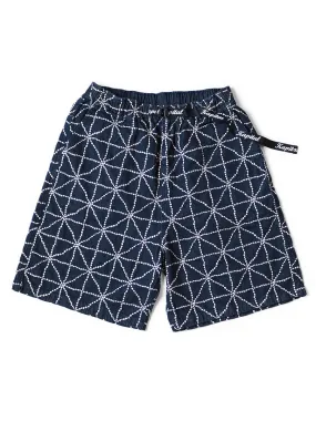 Kapital 8oz denim FOLK-DOJO embroidered easy shorts pants