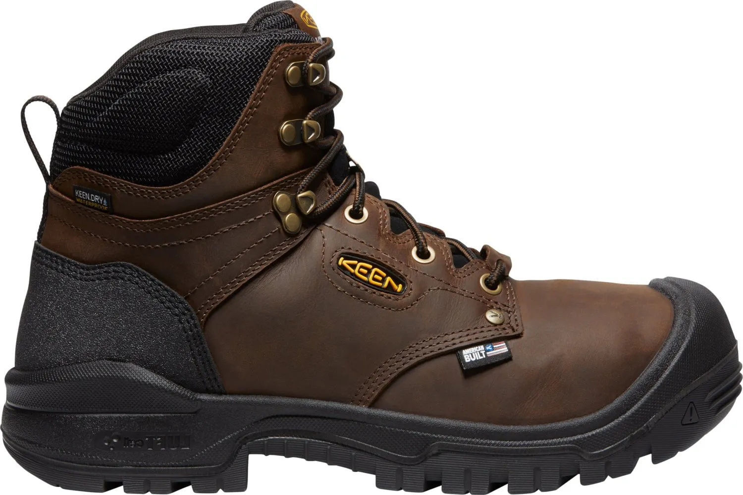 Keen Utility Mens Independence 6in Int Met Dark Earth/Black Leather Work Boots